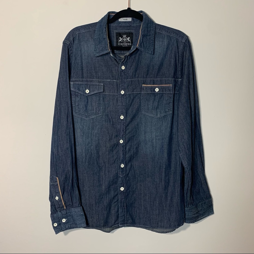 EXPRESS mens L/G Fitted Shirt